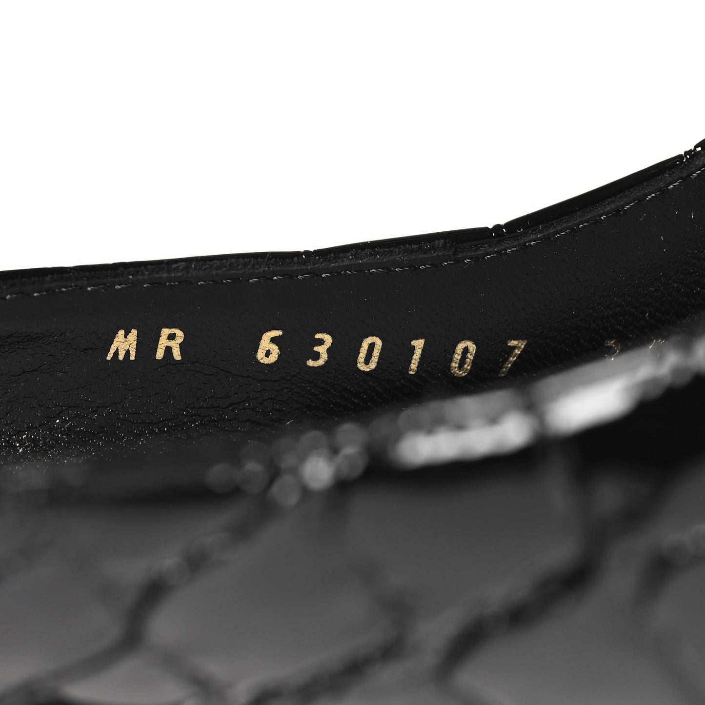 Patent Crocodile Embossed Opyum 110 Slingback 38.5 Black