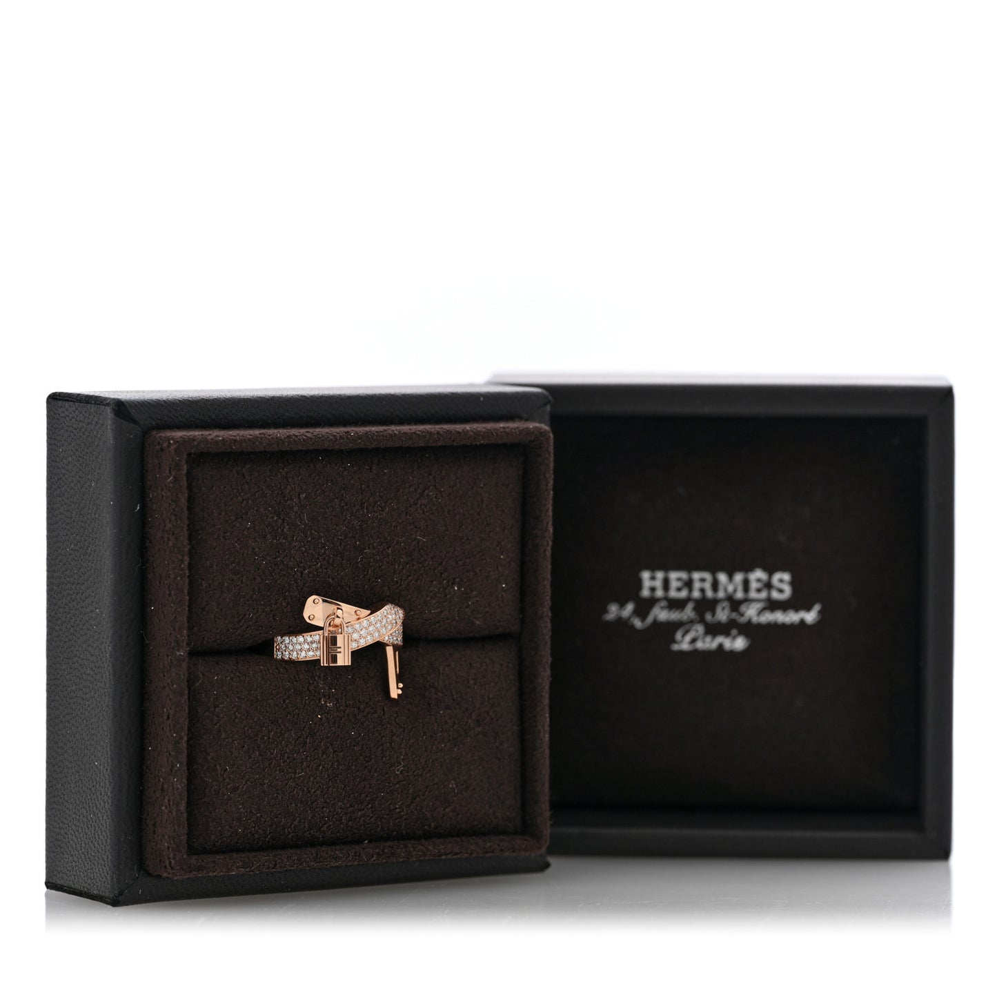 18K Rose Gold Diamond Kelly Gavroche Ring 52 6