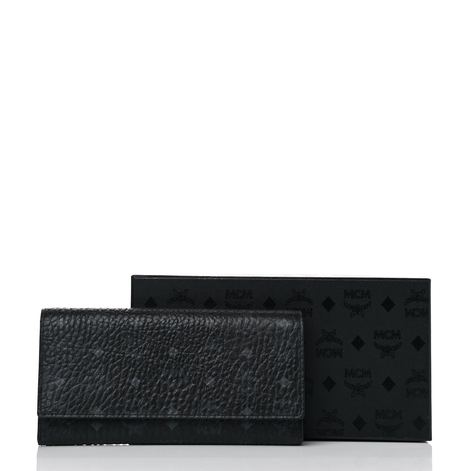MCM Visetos Large Tri-Fold Flap Wallet Black 10 of 10