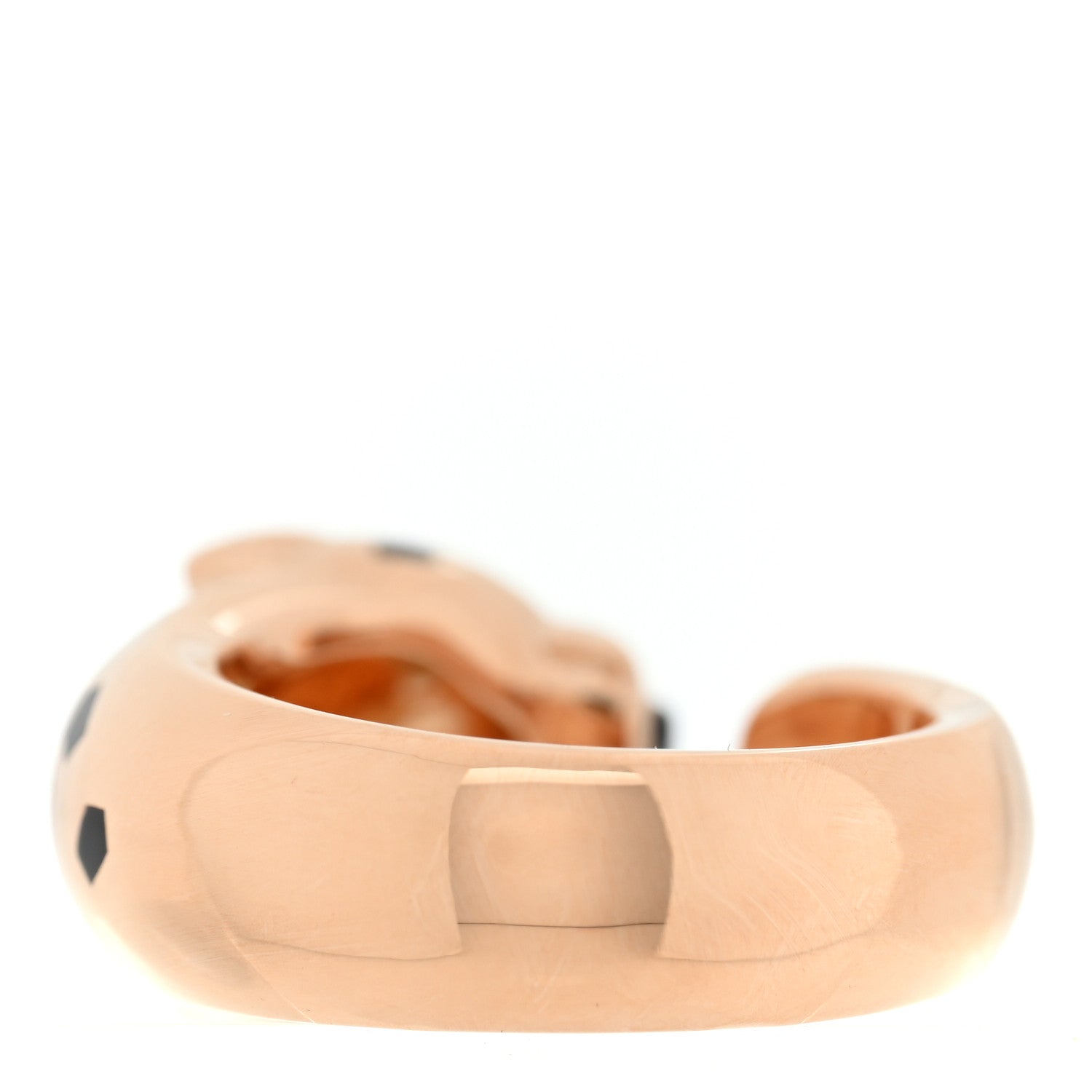 Cartier 18K Pink Gold Black Lacquer Tsavorite Black Onyx Medium Panthere De Cartier Ring 53 6.5 3 of 5
