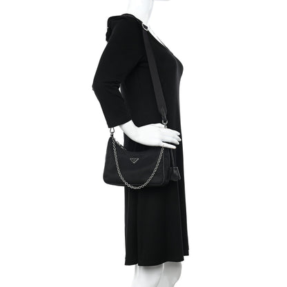 Prada Nylon Re-Edition 2005 Shoulder Bag Black 2 of 12