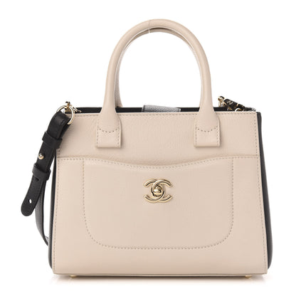 Chanel Grained Calfskin Mini Bi-Color Neo Executive Shopper Tote Beige Black 1 of 11