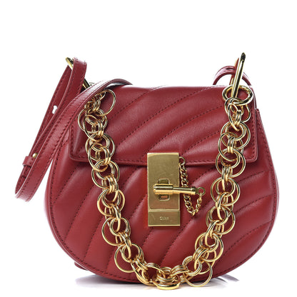 Chloe Calfskin Quilted Mini Drew Bijou Shoulder Bag Dahlia Red 1 of 8