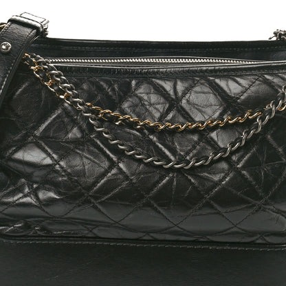 Chanel Aged Calfskin Quilted Medium Gabrielle Hobo Black 8 of 16