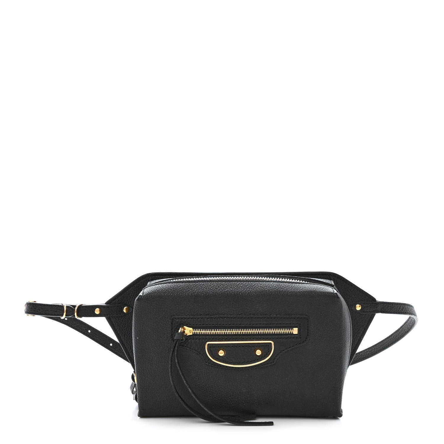 Balenciaga Chevre Gold Metallic Edge Hardware Bum Bag Black 1 of 12