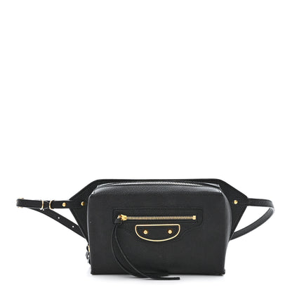 Balenciaga Chevre Gold Metallic Edge Hardware Bum Bag Black 1 of 12