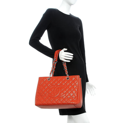 Chanel Caviar Quilted Grand Shopping Tote GST Orange 2 of 11