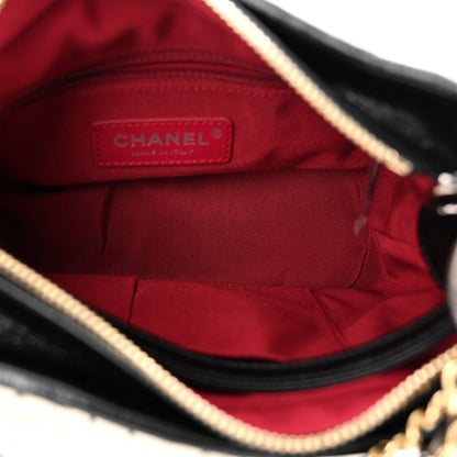 Chanel Tweed Calfskin Quilted Small Gabrielle Hobo Ivory Black 5 of 10