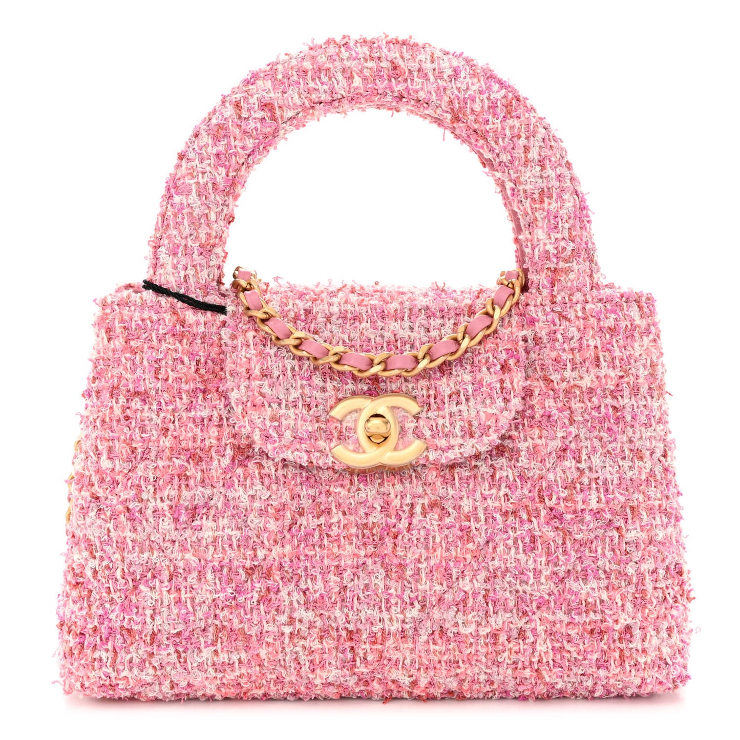 Tweed Quilted Nano Kelly Shopper Pink