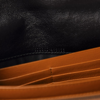 Gucci Vintage Effect Calfskin Matelasse Diagonal Torchon GG Marmont Chain Wallet Cognac 9 of 10