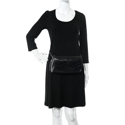 Saint Laurent Crinkled Calfskin Matelasse Monogram Niki Body Bag Black 2 of 9