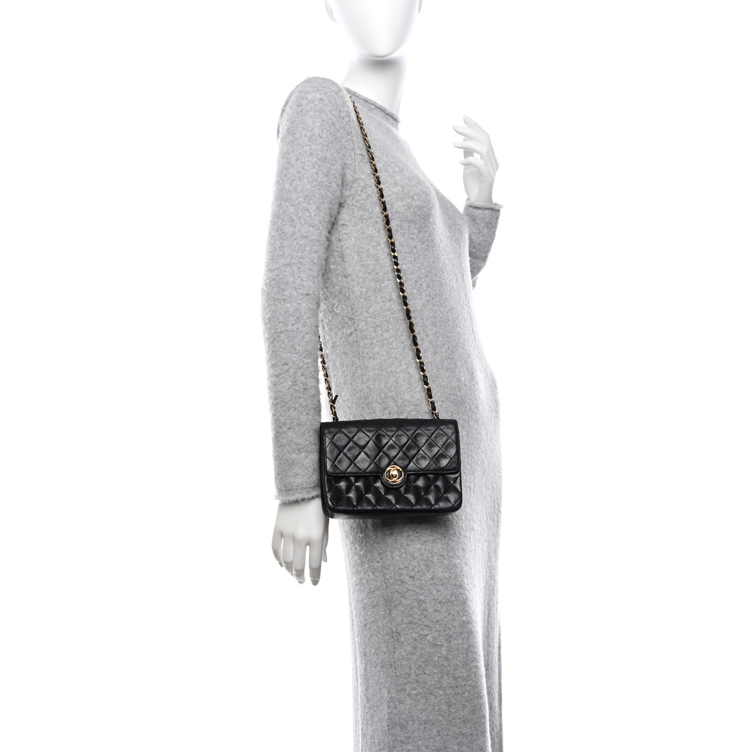 Chanel Lambskin Quilted Single Flap Bag Black 2 of 11