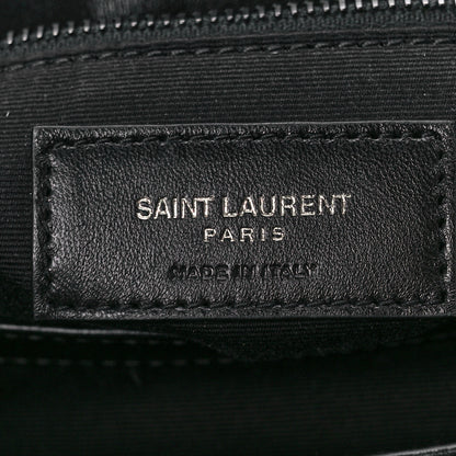 Saint Laurent Calfskin Y Quilted Monogram Monochrome Toy Loulou Crossbody Bag Black 7 of 12
