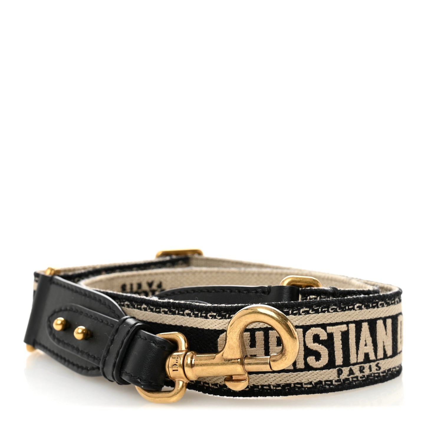 Canvas Embroidered Adjustable Shoulder Strap Black