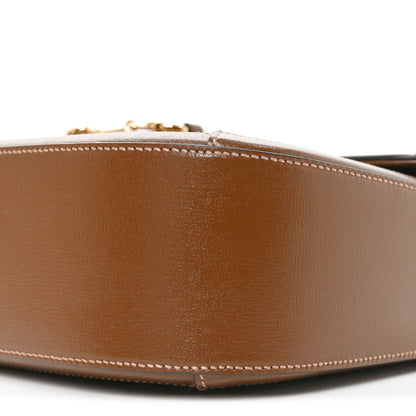 Gucci GG Supreme Monogram Azalea Calfskin Web Medium Horsebit 1955 Shoulder Bag Beige Ebony Brown Sugar 10 of 10