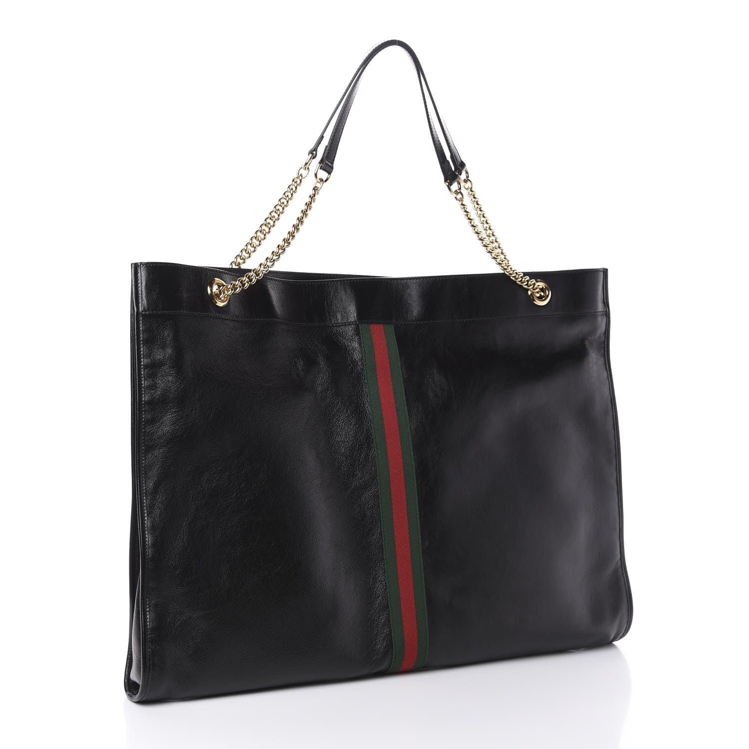 Gucci Calfskin Maxi Rajah Chain Tote Black 3 of 7