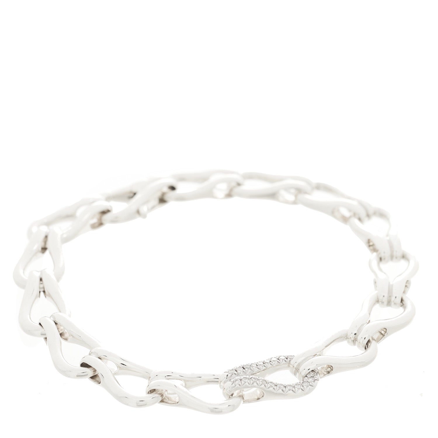 John Hardy Sterling Silver Diamond Surf Bracelet 1 of 3