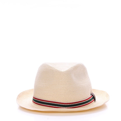 Gucci Straw Web Fedora Hat XL 3 of 7
