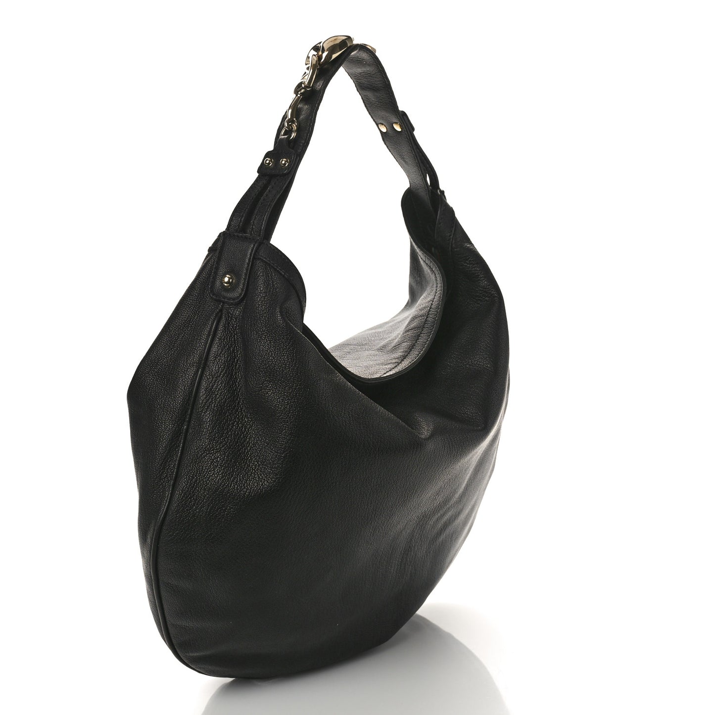 Calfskin Wave Hobo Black