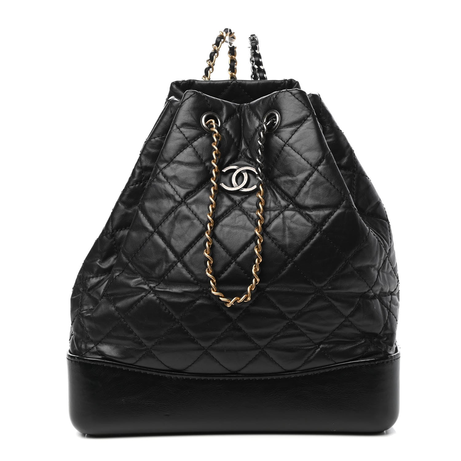 Chanel Aged Calfskin Quilted Gabrielle Backpack Black 1 of 10