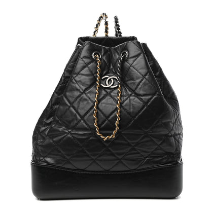 Chanel Aged Calfskin Quilted Gabrielle Backpack Black 1 of 10