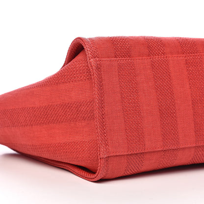 Chanel Mixed Fibers Striped Large Deauville Tote Red 9 of 11