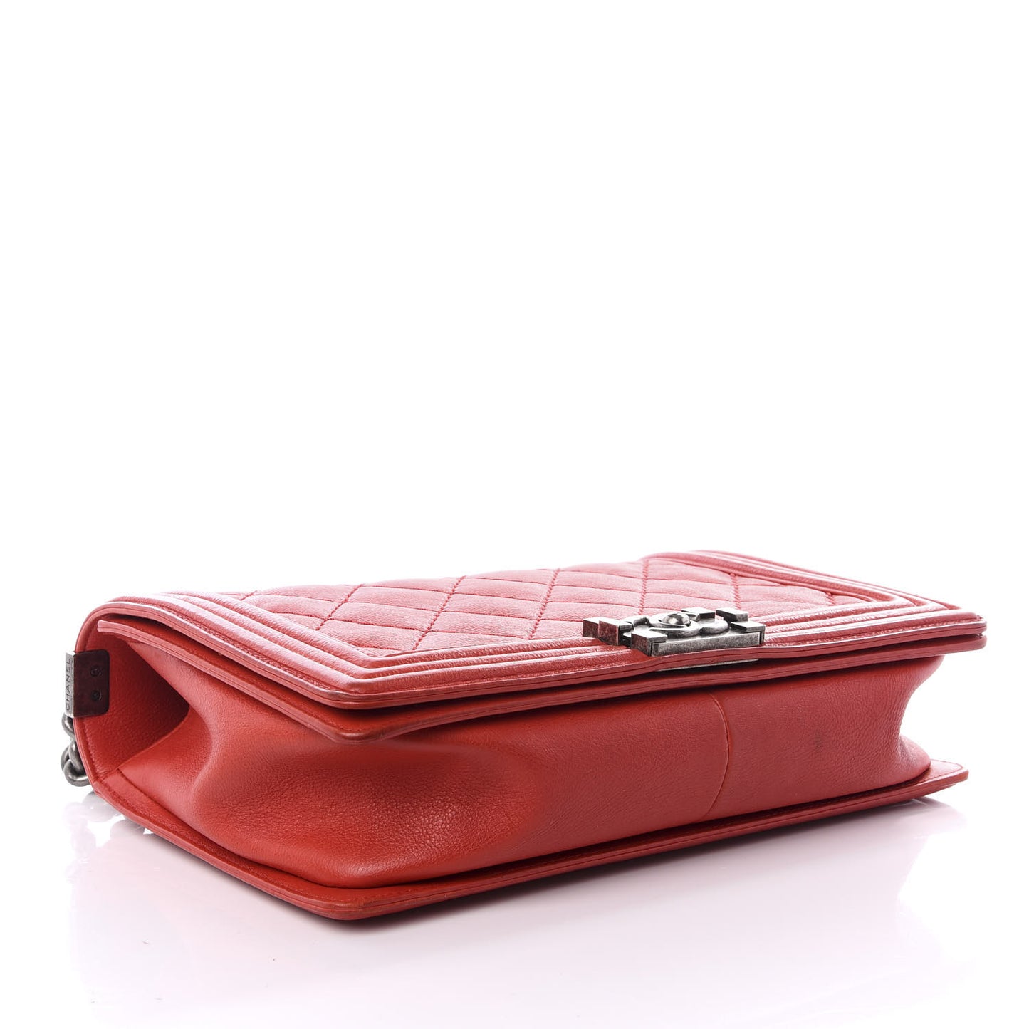 Calfskin Double Stitch New Medium Boy Flap Red