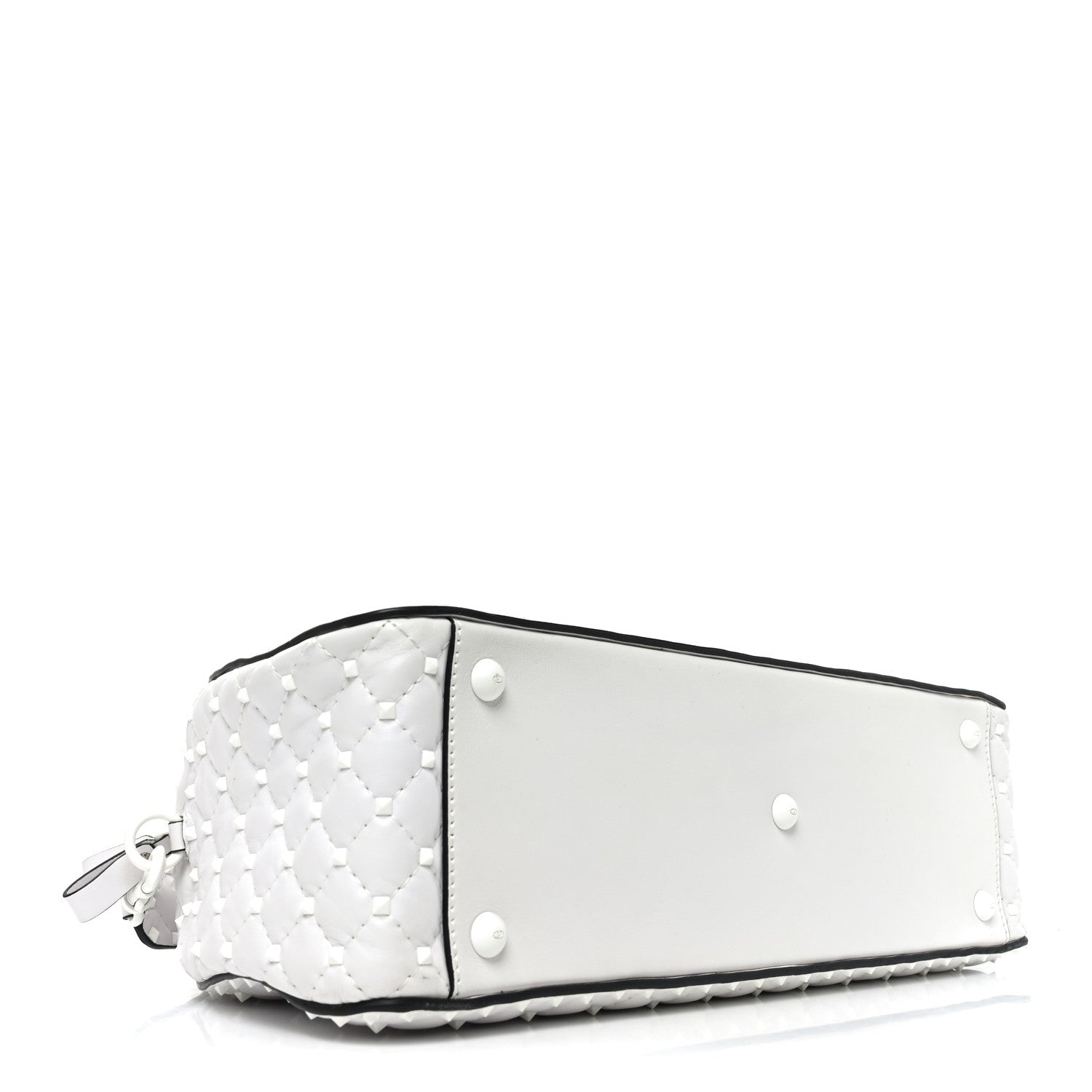 Valentino Garavani Lambskin Free Rockstud Spike Bowling Bag White 4 of 10