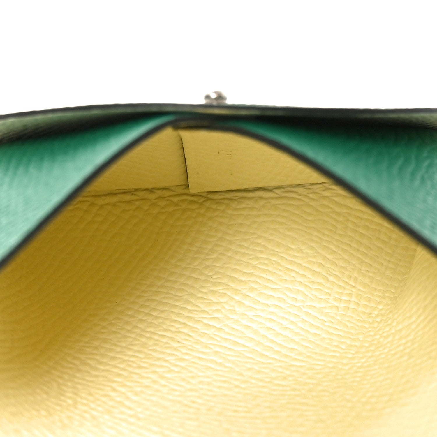 Hermes Epsom Bastia Verso Coin Purse Vert Vertigo Jaune Milton 5 of 8
