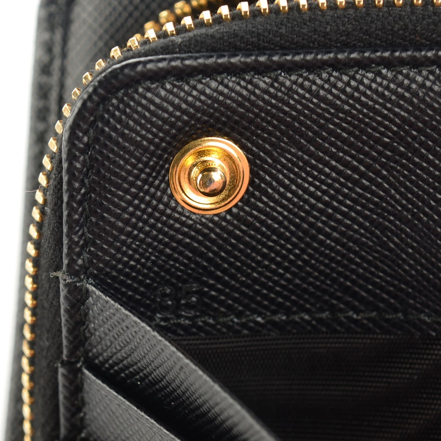 Saffiano Metal Double Snap Travel Wallet Nero Black