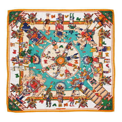 Hermes Cashmere Silk Kachinas Shawl 140 1 of 5