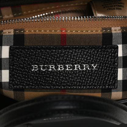 Burberry Grainy Calfskin House Check Baby Banner Tote Black 6 of 11