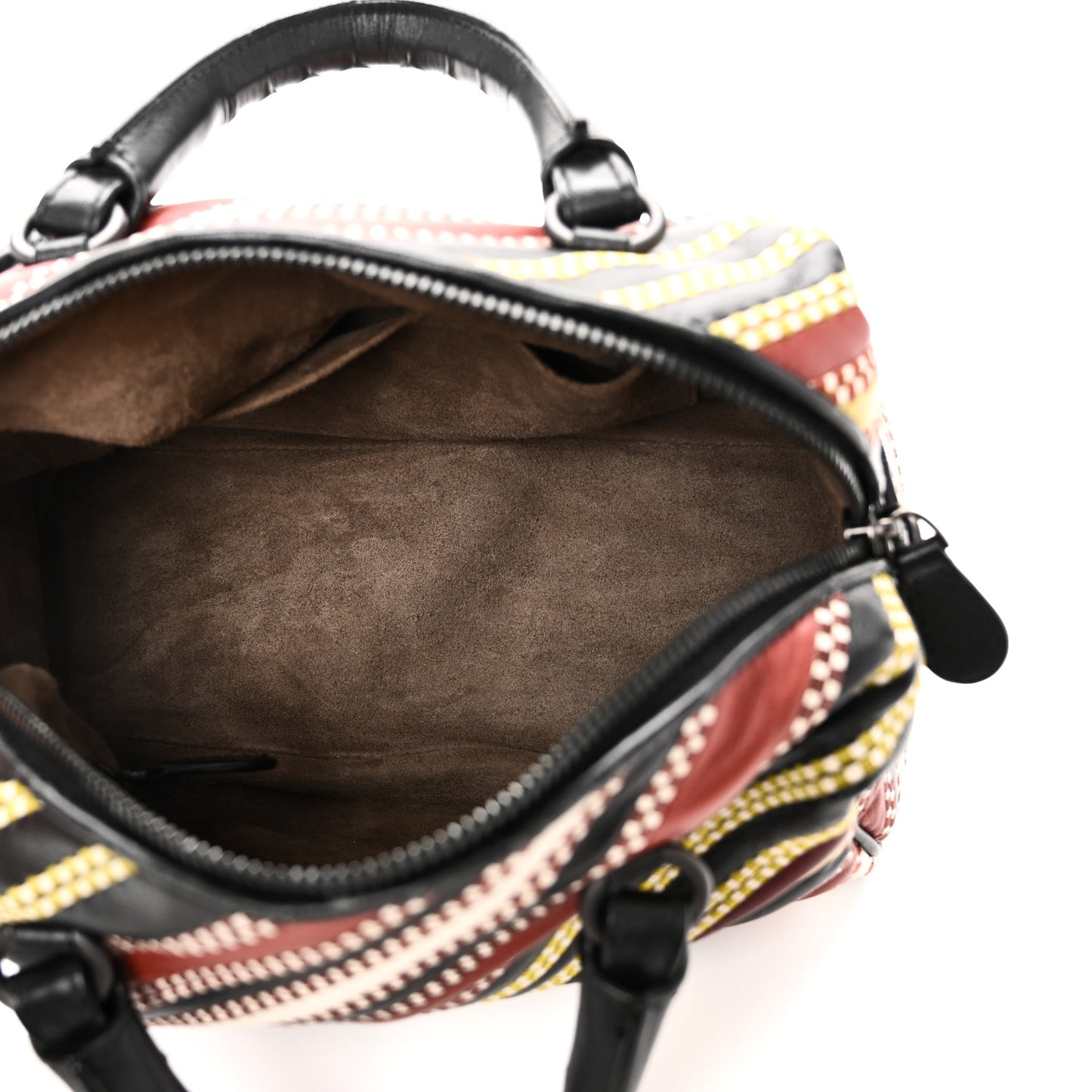 Nappa Diagonal Stripe Boston Black Multicolor