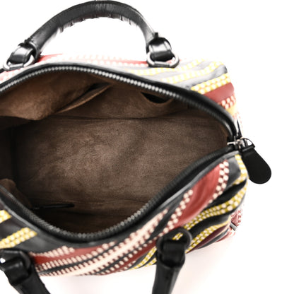 Bottega Veneta Nappa Diagonal Stripe Boston Black Multicolor 5 of 9