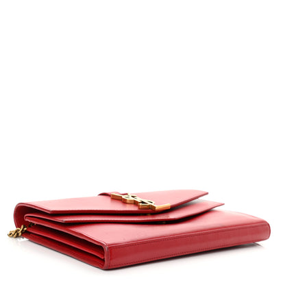 Saint Laurent Smooth Calfskin Monogram Sulpice Chain Wallet Red 4 of 10