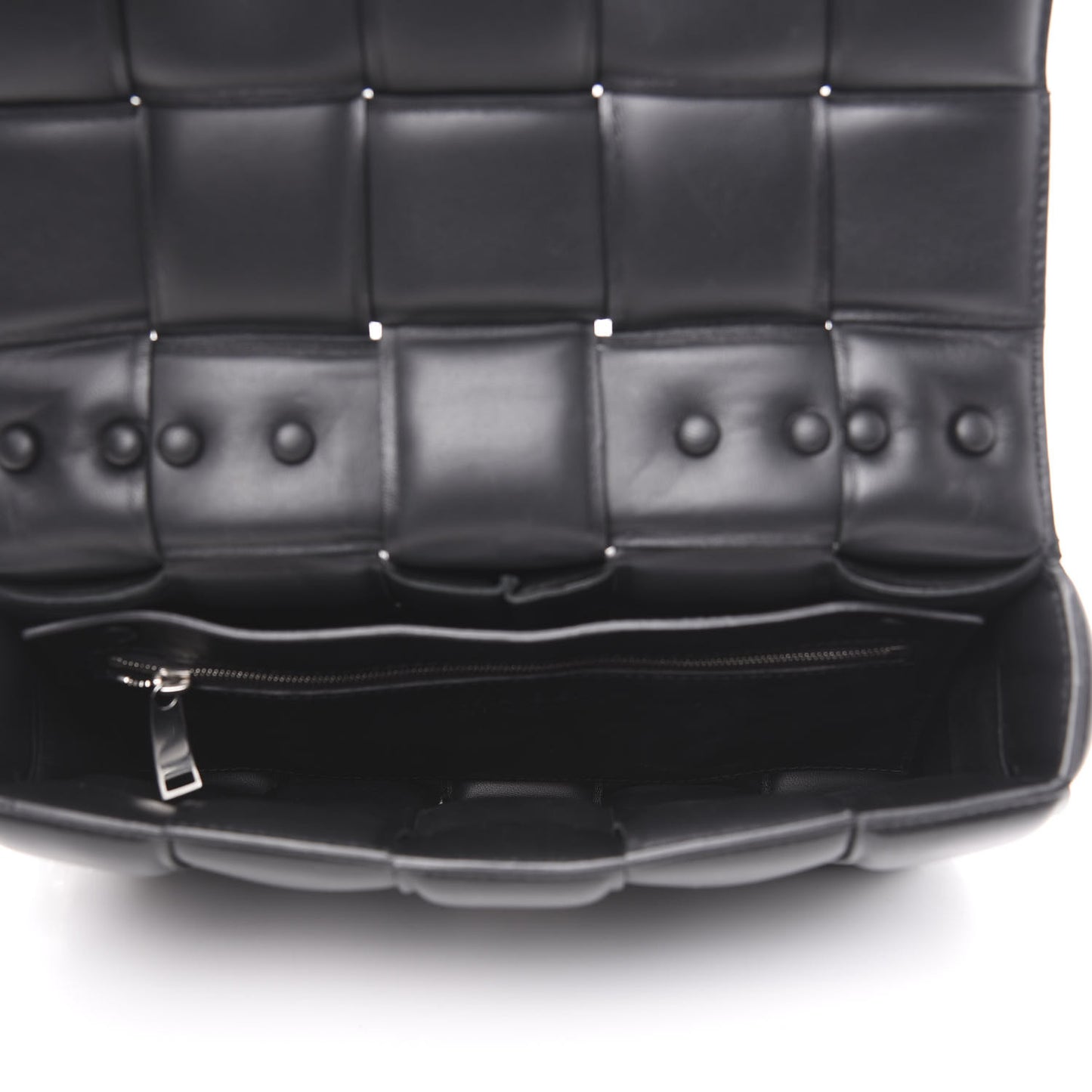 Lambskin Maxi Intreccio Padded Chain Cassette Crossbody Bag Black