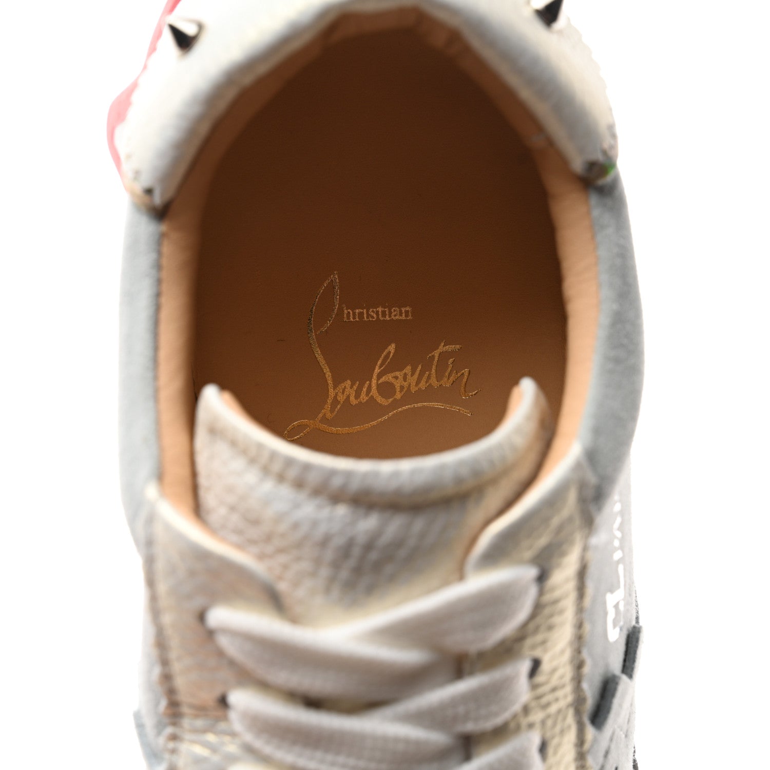 Christian Louboutin Calfskin Suede Patent Psychedelic Womens Loubishark Sneakers 35 Multicolor 7 of 8