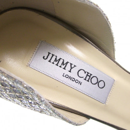 Jimmy Choo Logan Silver Glitter DOrsay Heels 39.5 6 of 7