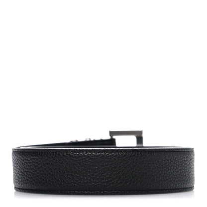 Saint Laurent Grained Calfskin Monogram Cassandre Square Buckle Belt  90 36 Black 2 of 6