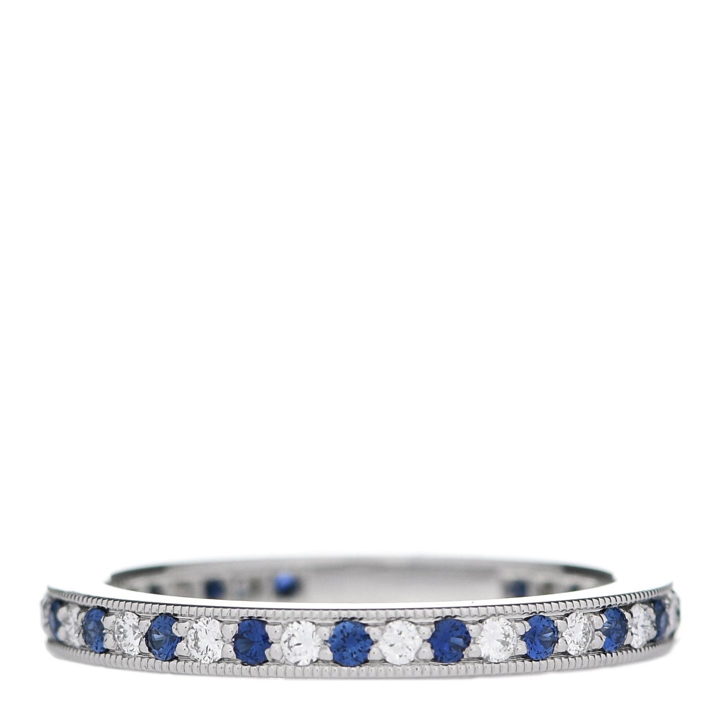 Platinum Diamond Blue Sapphire Legacy Band Ring 53 6.25