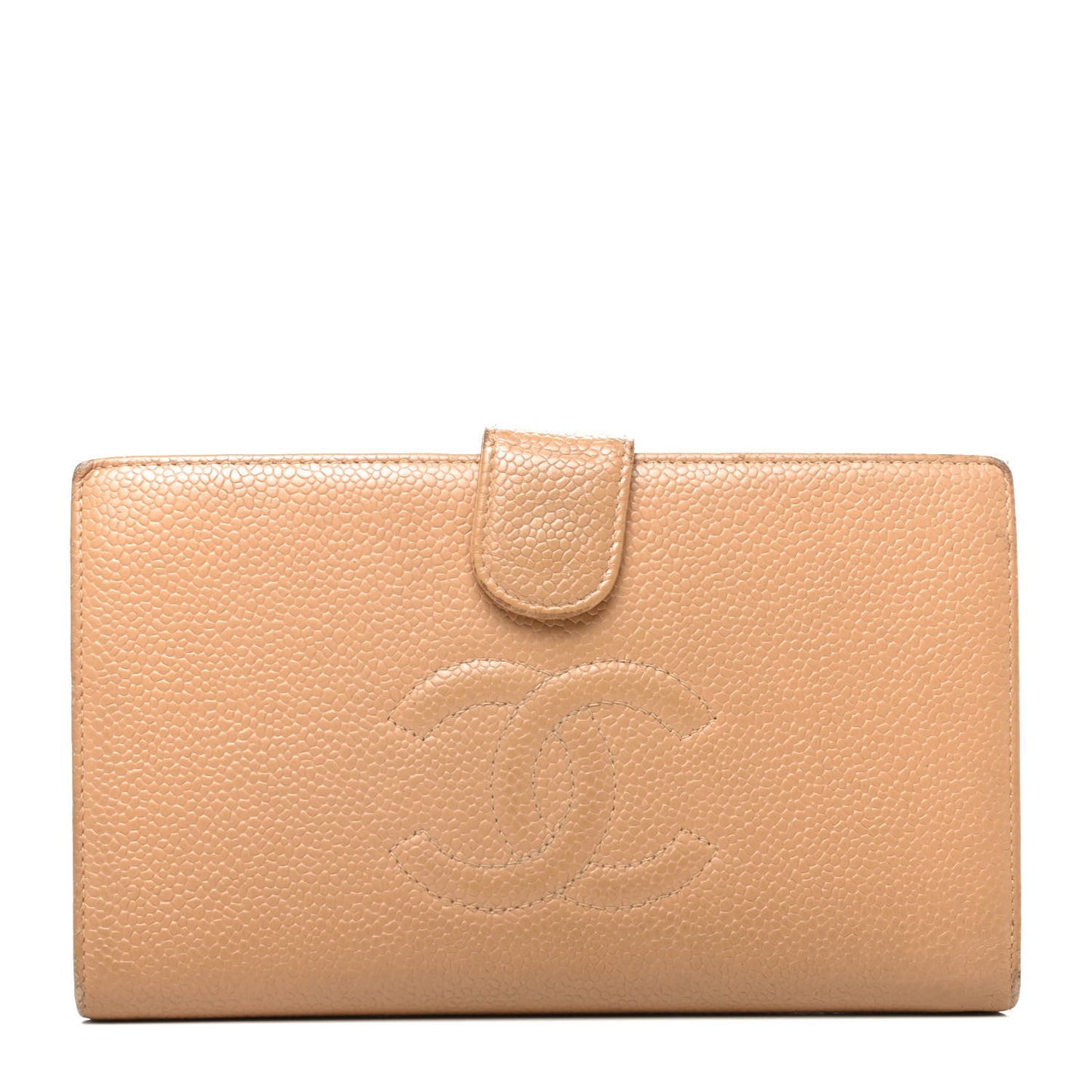 Caviar Timeless CC French Wallet Beige
