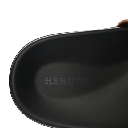 Hermes Calfskin Mens Chypre Sandals 41.5 Gold 6 of 9