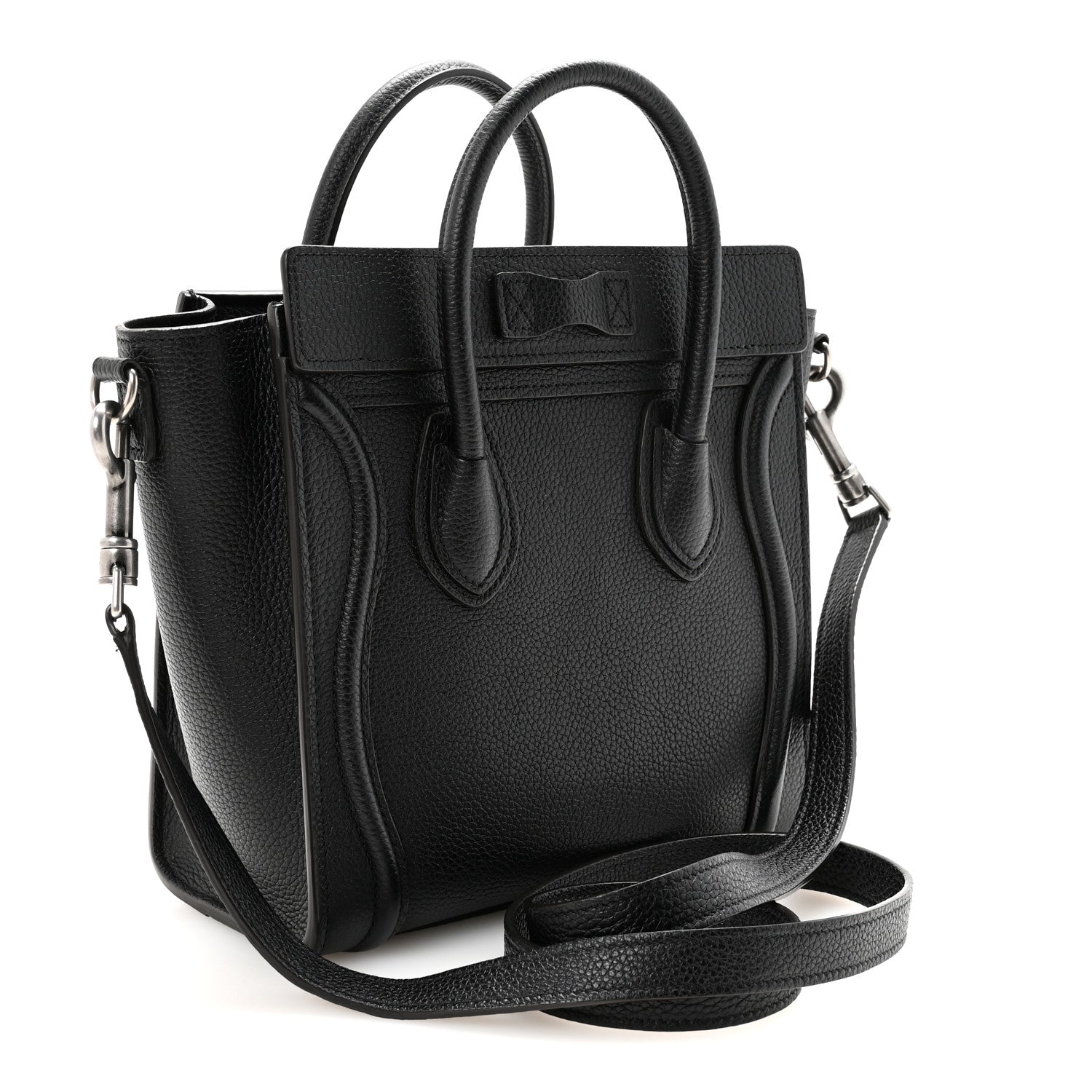 Celine Drummed Calfskin Nano Luggage Black 3 of 10