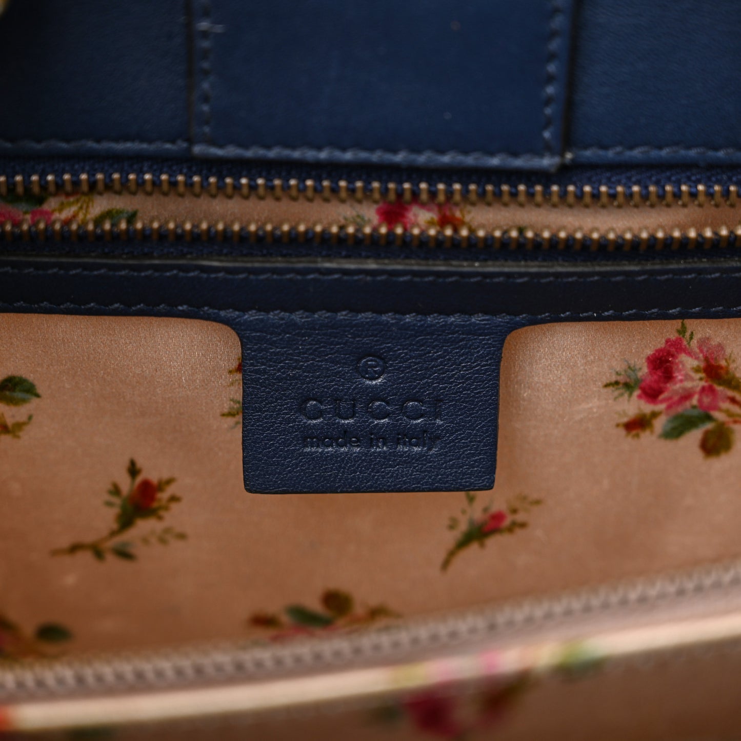 Denim Matelasse Small Pearly GG Marmont Tote Blue