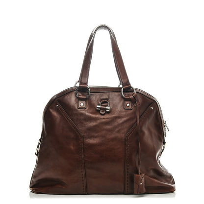 Saint Laurent Calfskin Oversized Muse Dark Brown 1 of 7