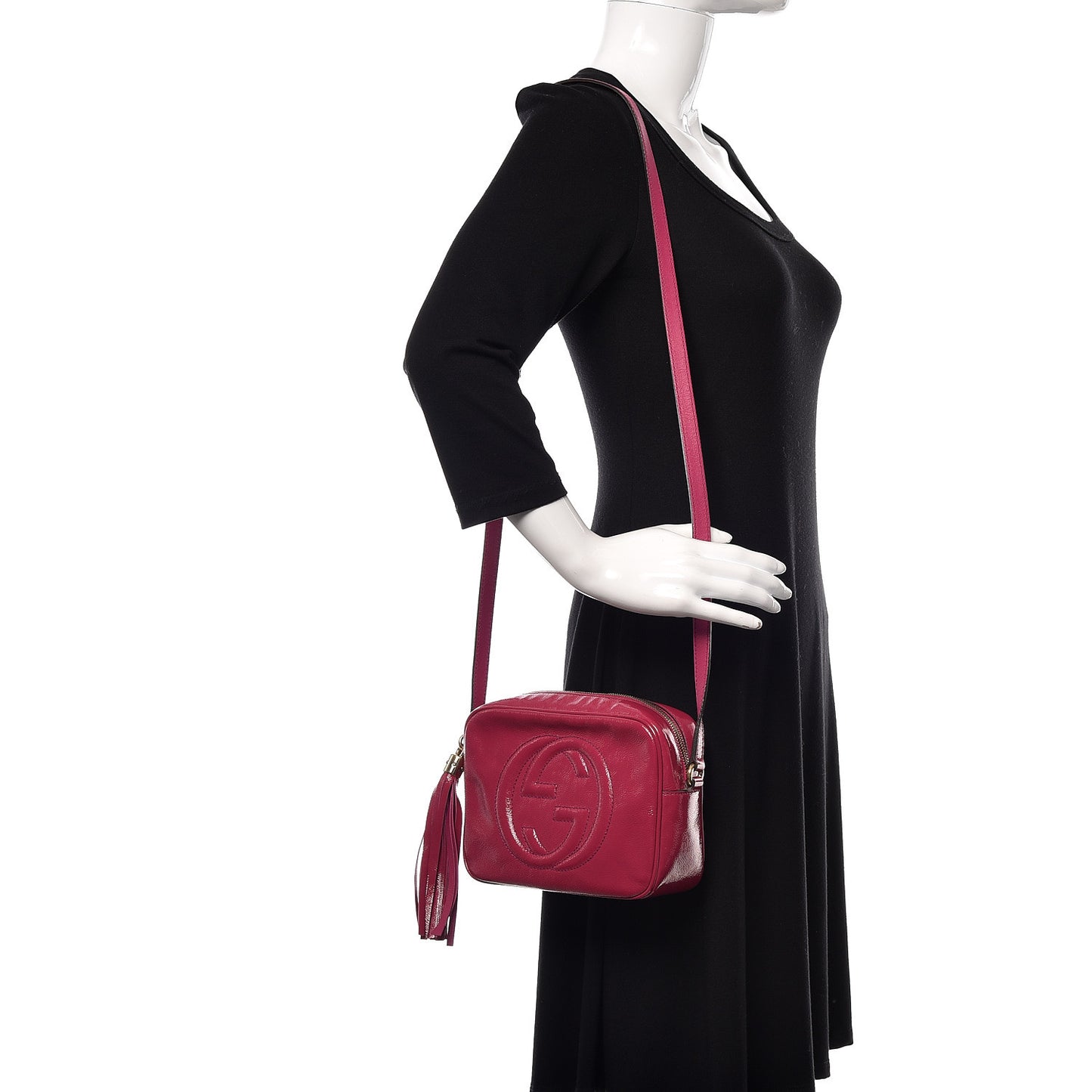 Soft Patent Small Soho Disco Bag Bright Bougainvillea