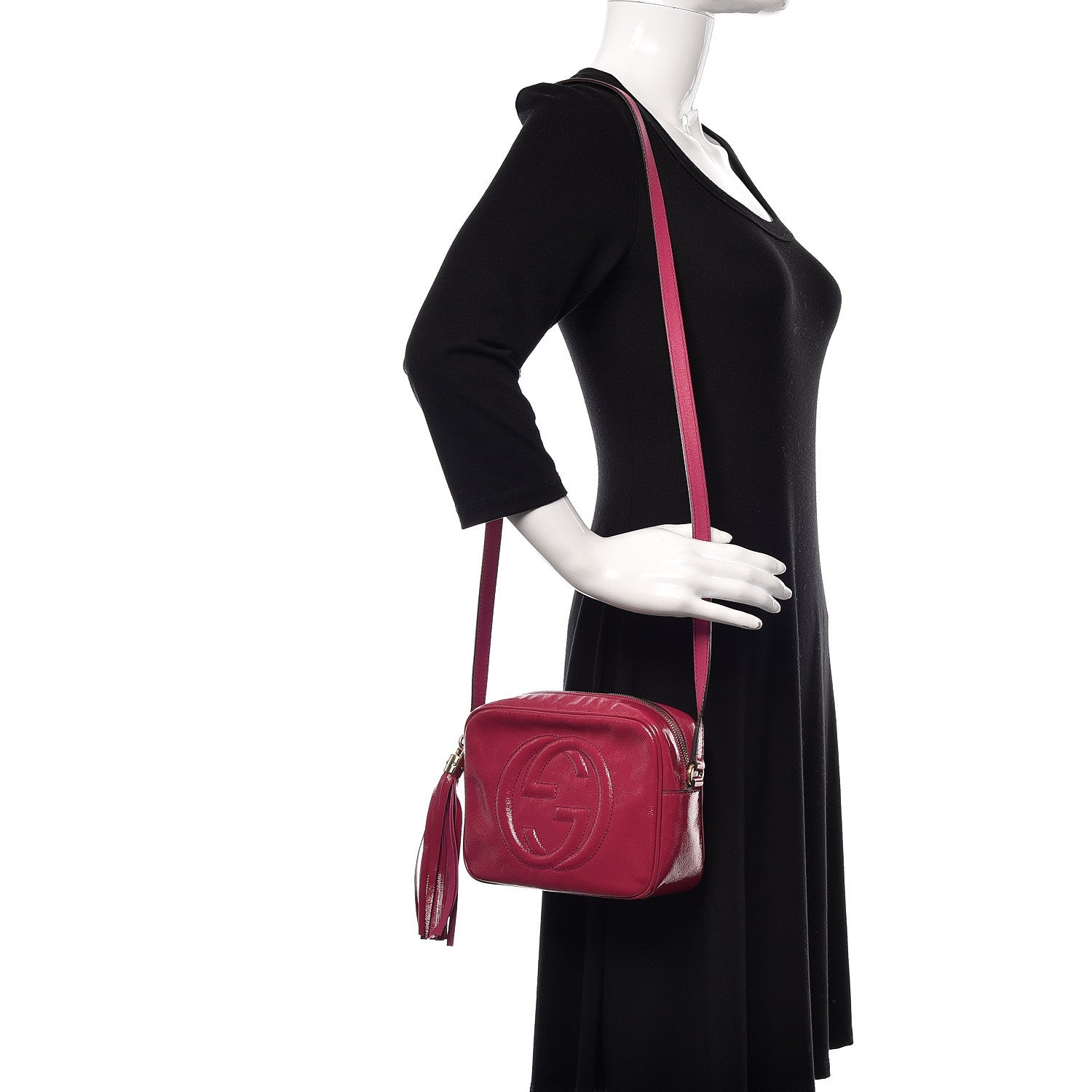 Gucci Soft Patent Small Soho Disco Bag Bright Bougainvillea 2 of 12