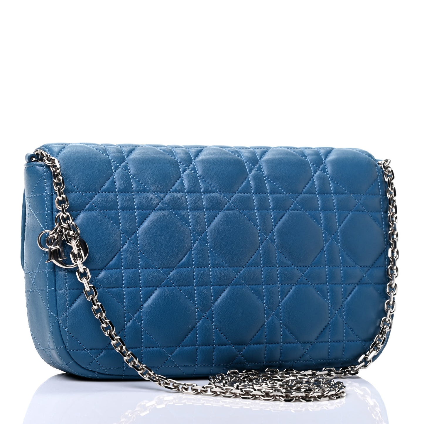 Lambskin Cannage Miss Dior Promenade Pouch Cobalt Blue