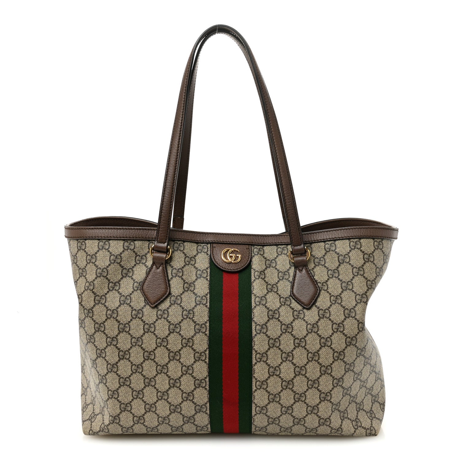Gucci GG Supreme Monogram Medium Ophidia Shopping Tote Brown 1 of 10