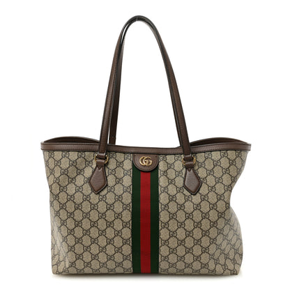 Gucci GG Supreme Monogram Medium Ophidia Shopping Tote Brown 1 of 10